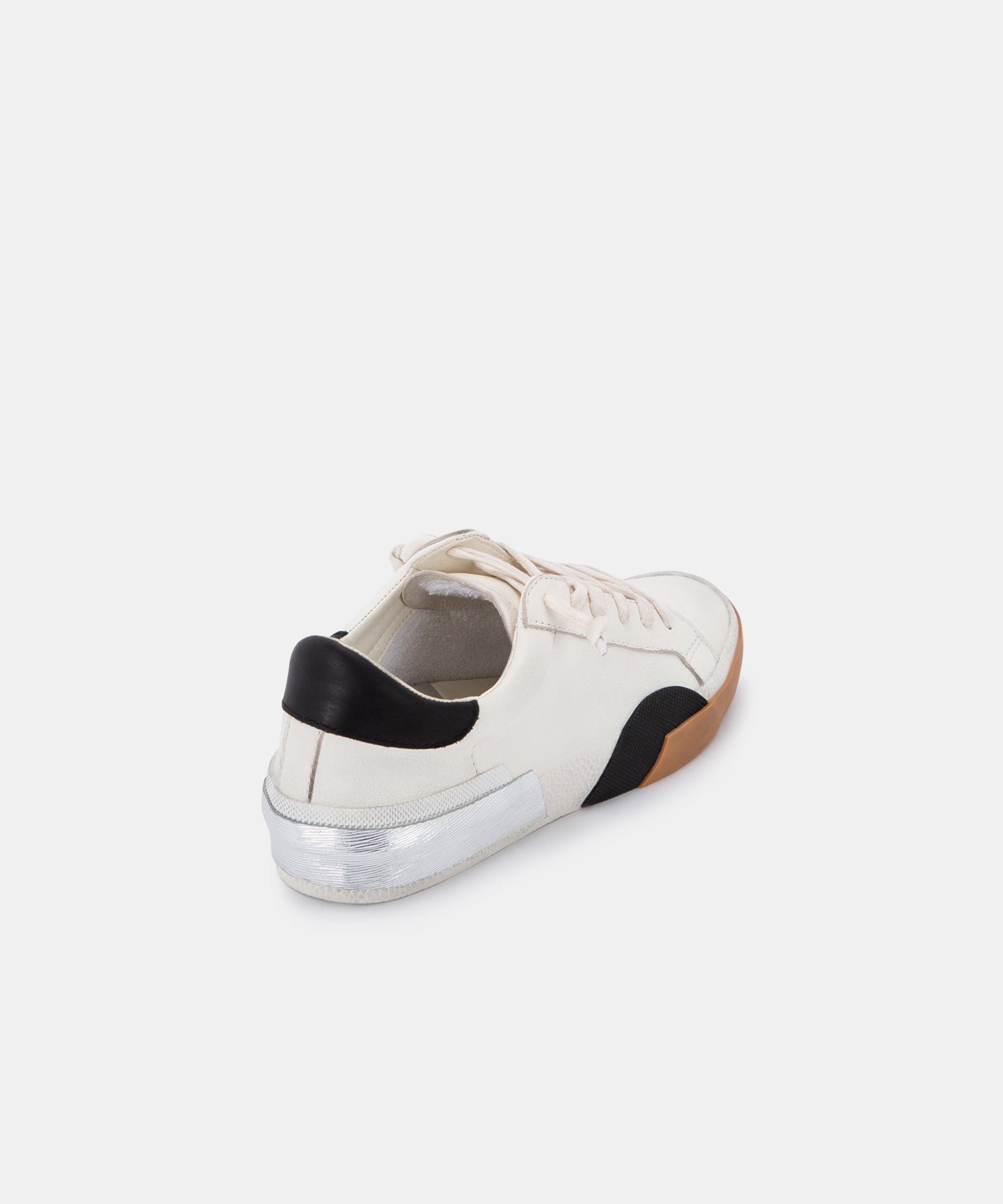 ZINA SNEAKERS IN WHITE BLACK LEATHER -   Dolce Vita