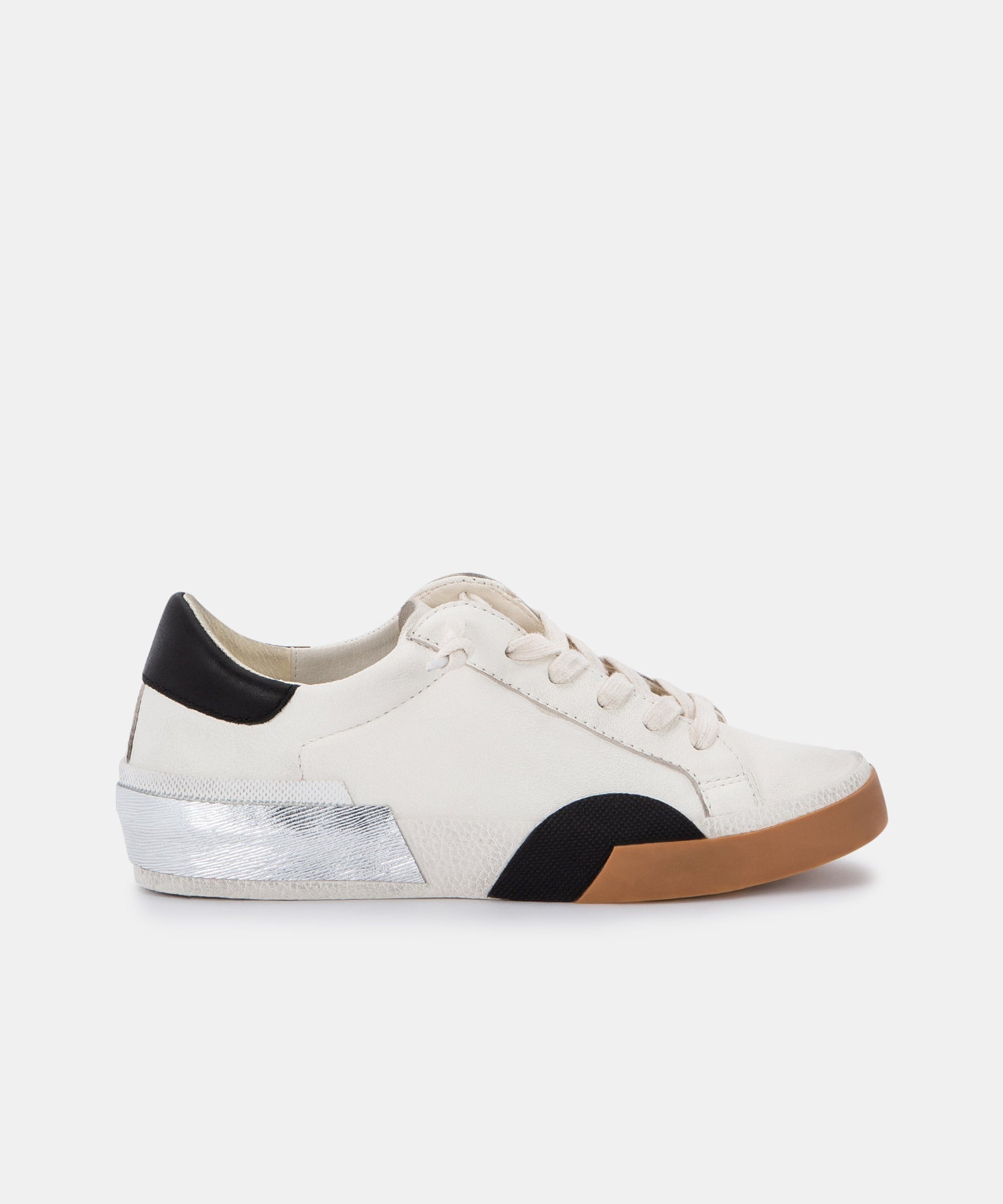ZINA SNEAKERS IN WHITE BLACK LEATHER -   Dolce Vita