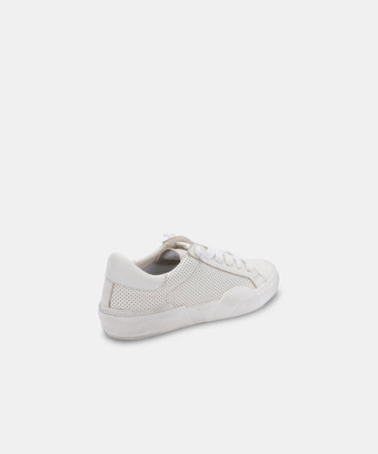 ZINA SNEAKERS IN WHITE PERFORATED LEATHER -   Dolce Vita