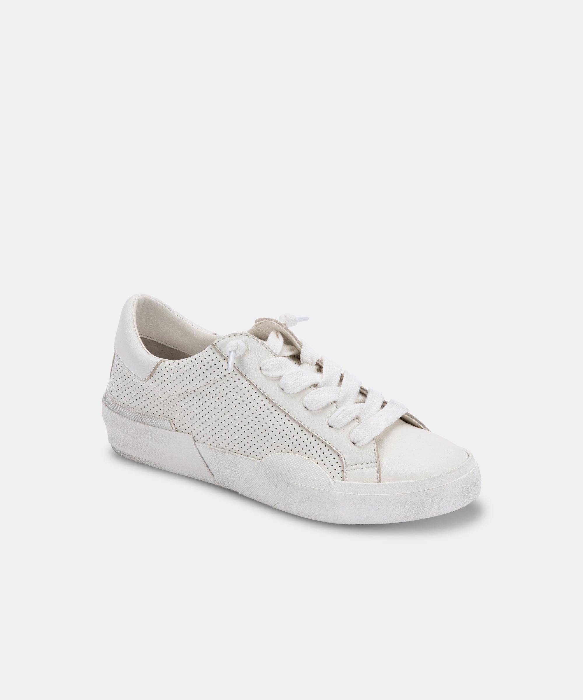 ZINA SNEAKERS IN WHITE PERFORATED LEATHER -   Dolce Vita - view 3