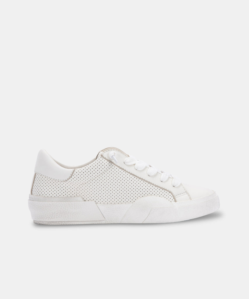 ZINA SNEAKERS IN WHITE PERFORATED LEATHER -   Dolce Vita - image 1