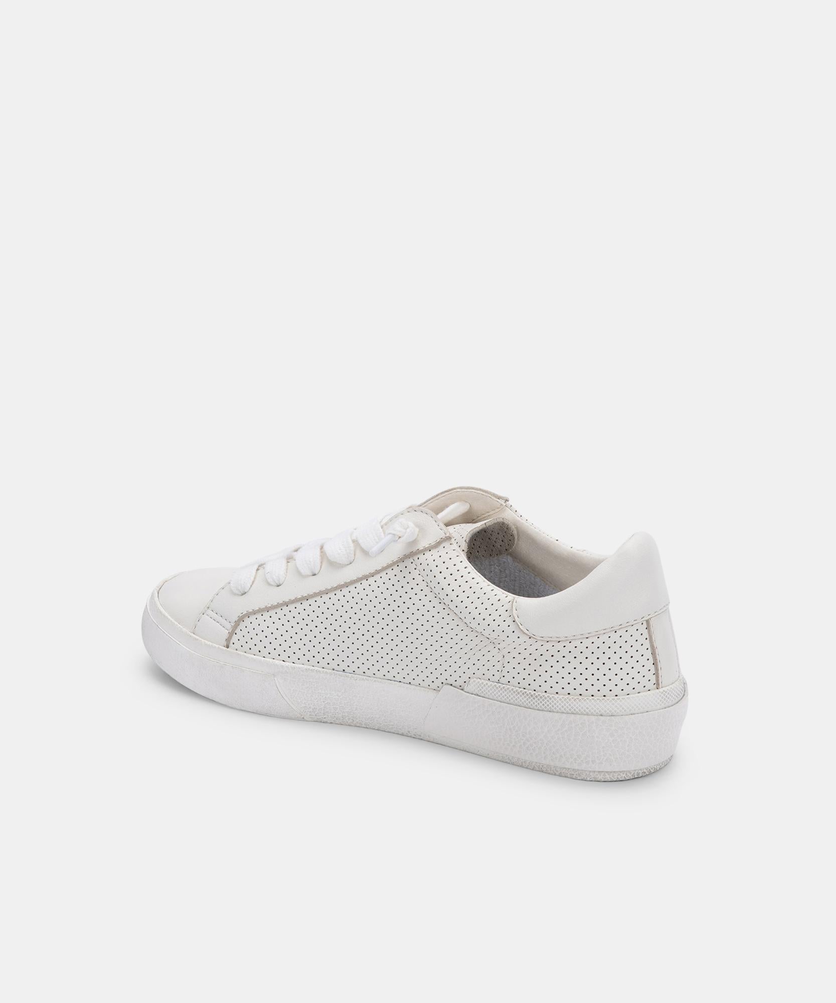 ZINA SNEAKERS IN WHITE PERFORATED LEATHER -   Dolce Vita - view 7