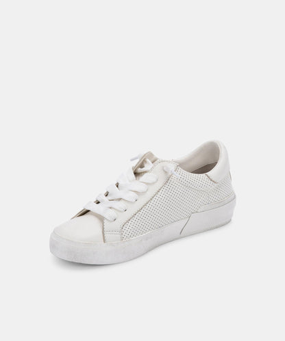 ZINA SNEAKERS IN WHITE PERFORATED LEATHER -   Dolce Vita