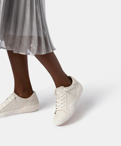 ZINA SNEAKERS IN WHITE PERFORATED LEATHER -   Dolce Vita