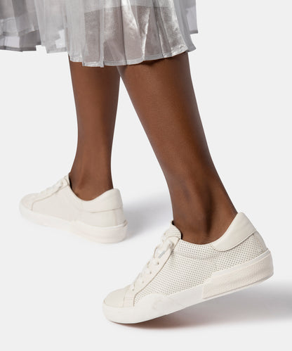 ZINA SNEAKERS IN WHITE PERFORATED LEATHER -   Dolce Vita