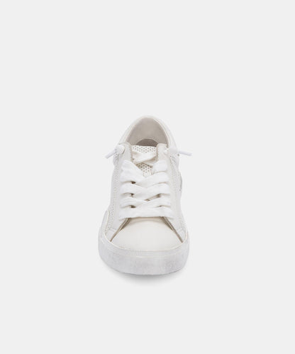 ZINA SNEAKERS IN WHITE PERFORATED LEATHER -   Dolce Vita
