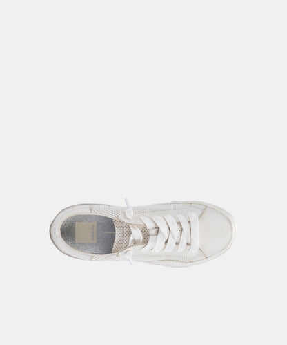 ZINA SNEAKERS IN WHITE PERFORATED LEATHER -   Dolce Vita