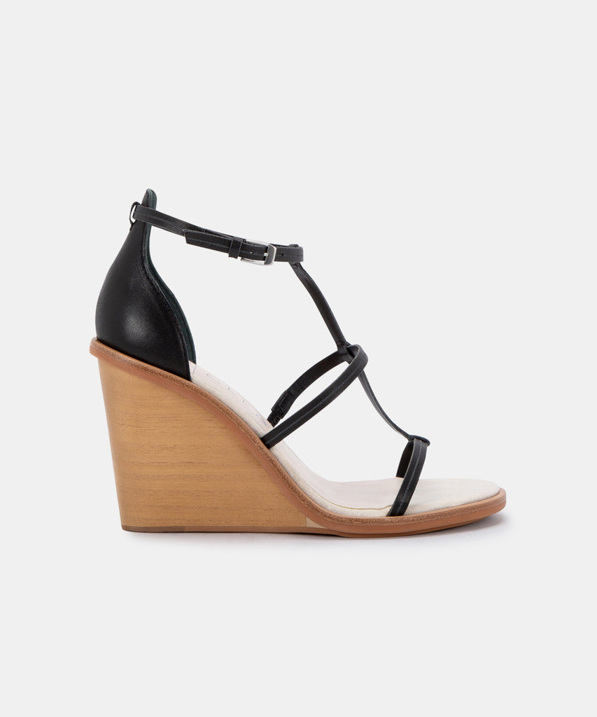 JEANA WEDGES IN BLACK LEATHER -   Dolce Vita - image 1