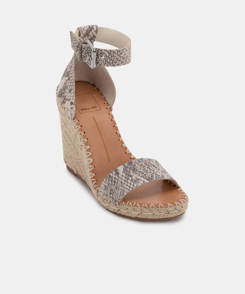 NOOR WEDGES IN STONE SNAKE PRINT LEATHER -   Dolce Vita - image 3