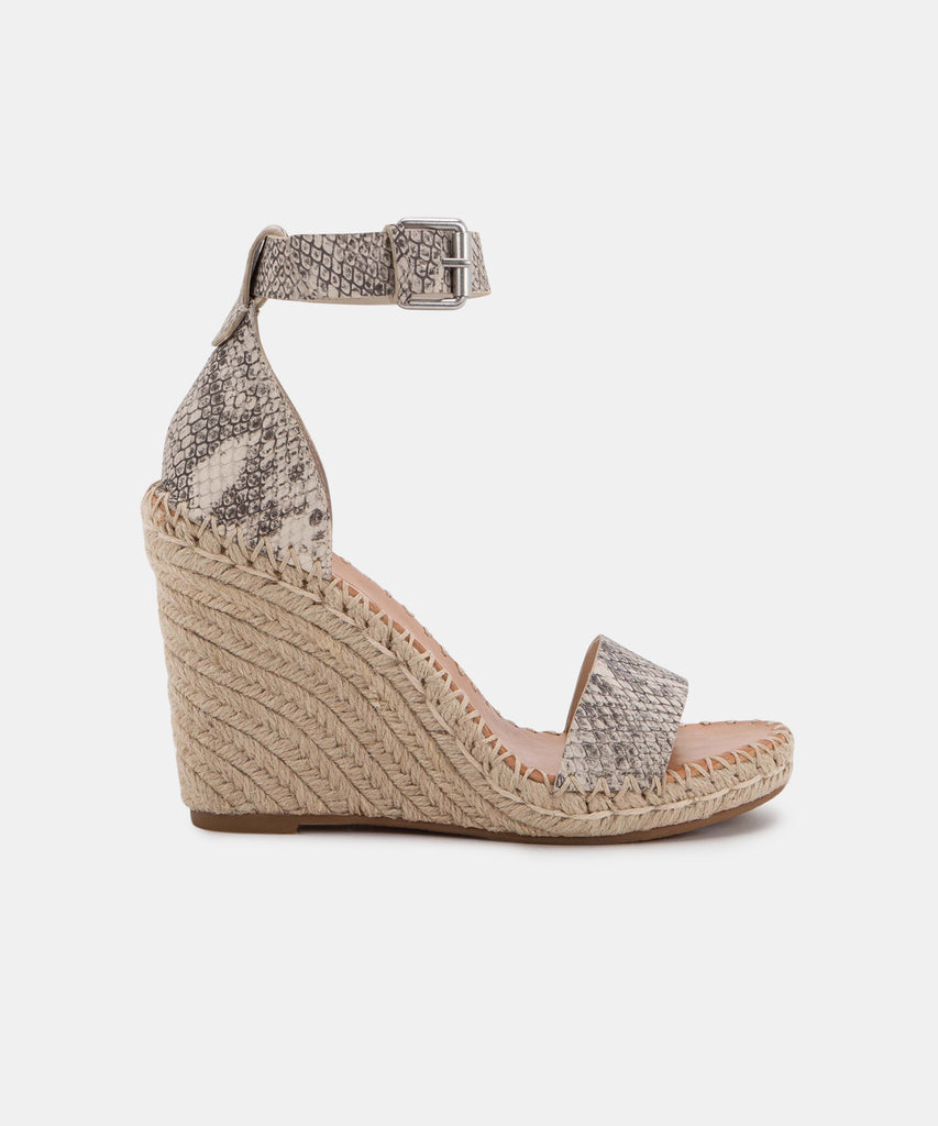NOOR WEDGES IN STONE SNAKE PRINT LEATHER -   Dolce Vita - image 1