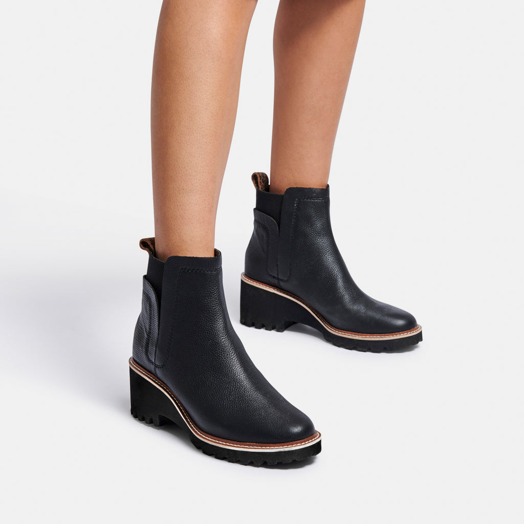 HUEY H2O BOOTS BLACK LEATHER â Dolce Vita