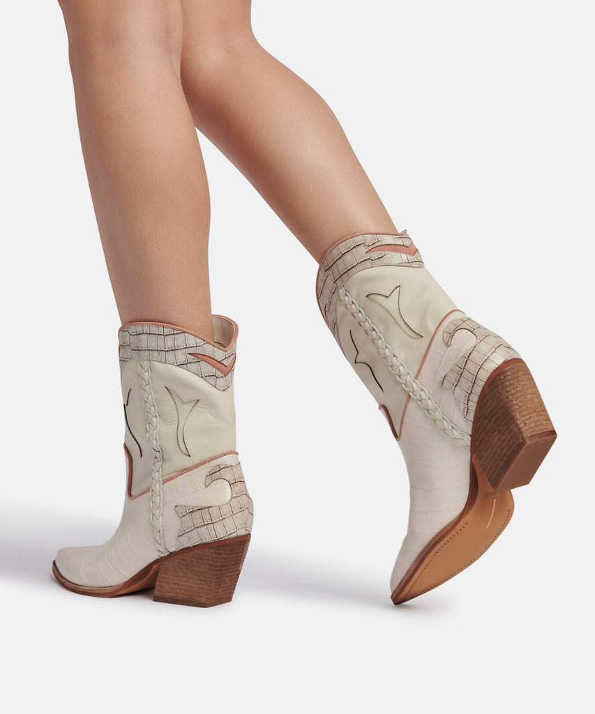 LORAL BOOTIES IN IVORY LEATHER -   Dolce Vita - image 4