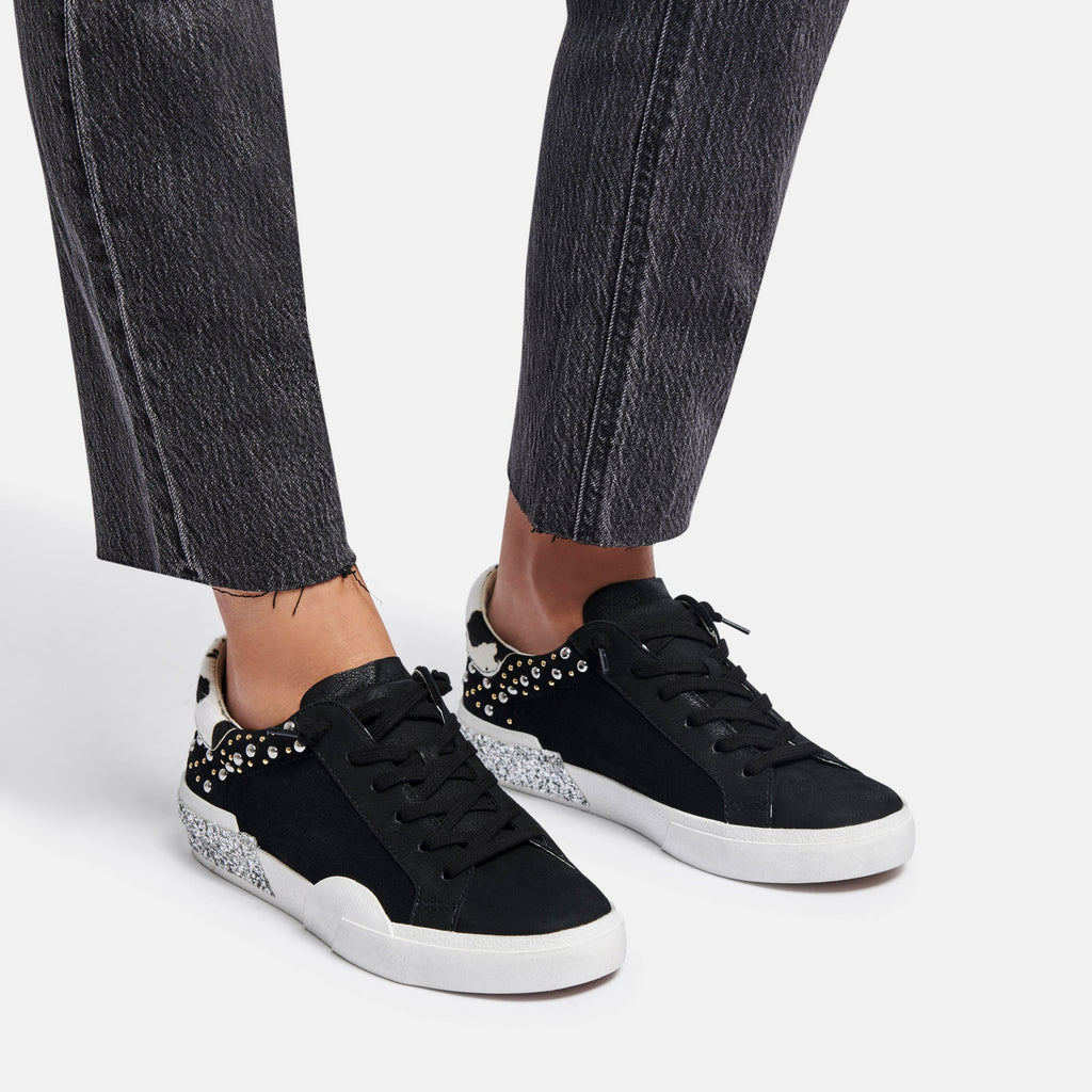 ZINA STUD SNEAKERS IN BLACK LEATHER -   Dolce Vita - image 3