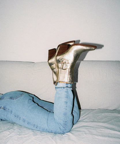 BOUNTY BOOTS ROSE GOLD DISTRESSED LEATHER - re:vita