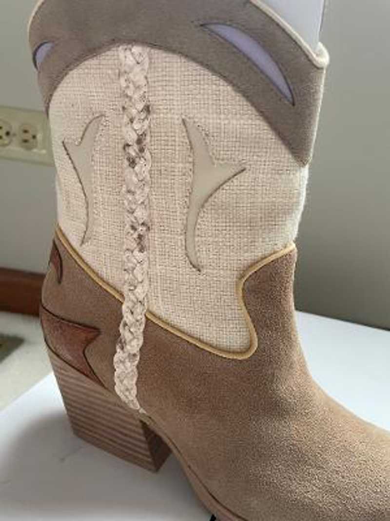 LORAL BOOTIES IN TAUPE MULTI SUEDE - re:vita